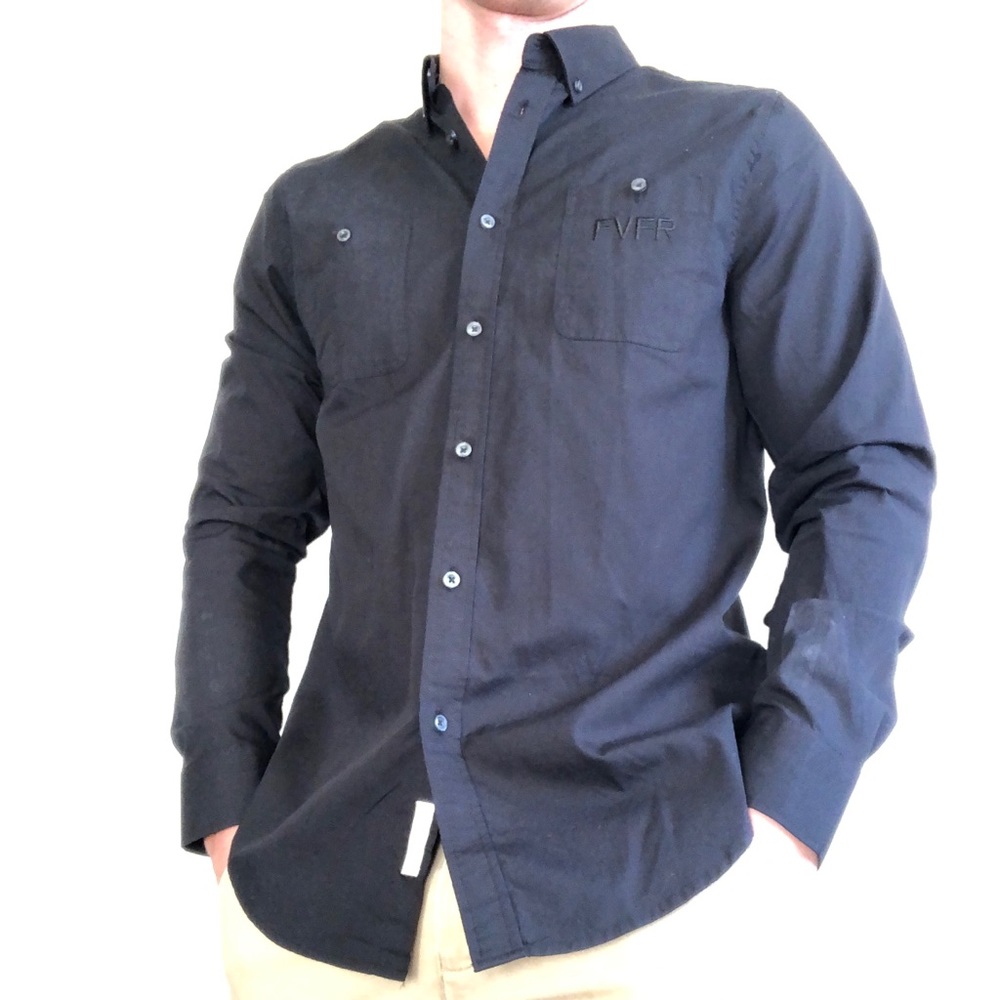 Black casual button down